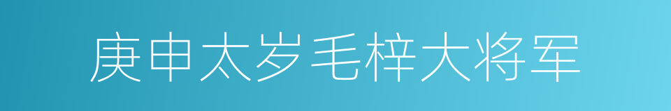 庚申太岁毛梓大将军的同义词