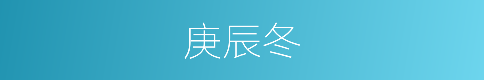 庚辰冬的同义词