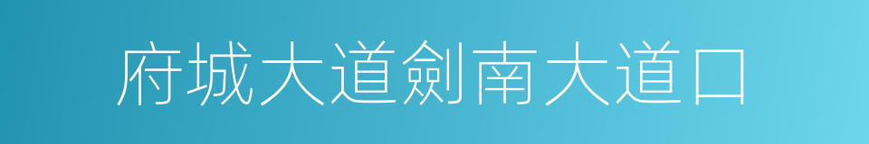 府城大道劍南大道口的同義詞