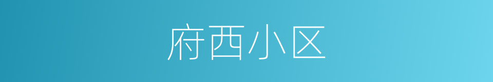 府西小区的同义词