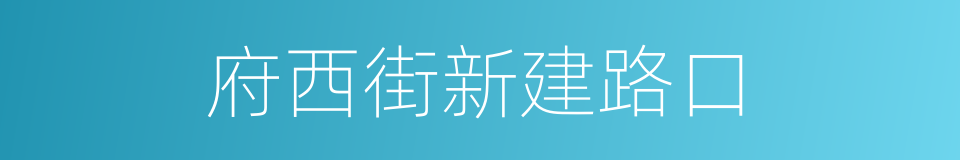 府西街新建路口的同义词