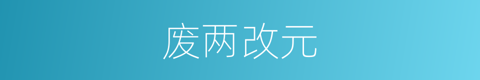 废两改元的同义词