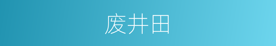 废井田的同义词