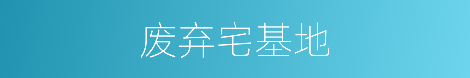 废弃宅基地的同义词