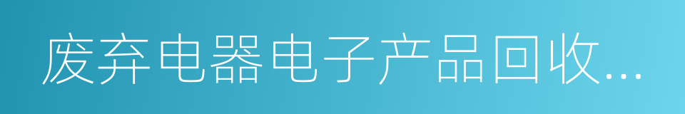 废弃电器电子产品回收处理管理条例的同义词