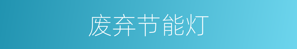 废弃节能灯的同义词