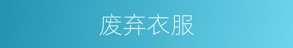 废弃衣服的同义词
