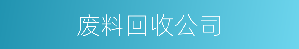 废料回收公司的同义词