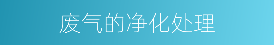 废气的净化处理的同义词