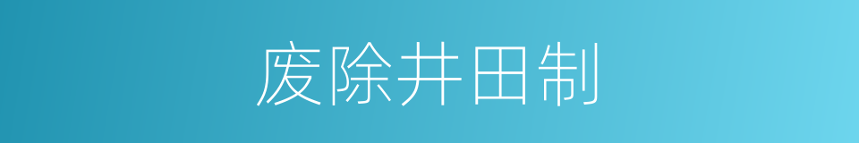 废除井田制的同义词