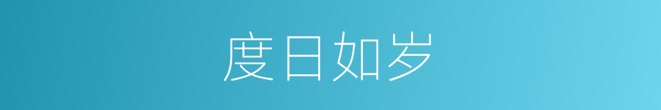 度日如岁的意思