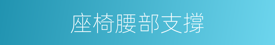座椅腰部支撐的同義詞