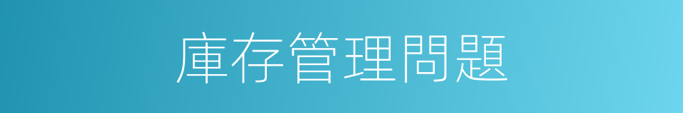 庫存管理問題的同義詞
