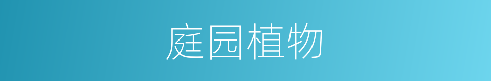庭园植物的同义词