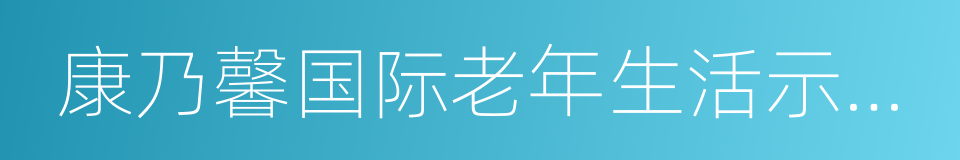 康乃馨国际老年生活示范城的同义词