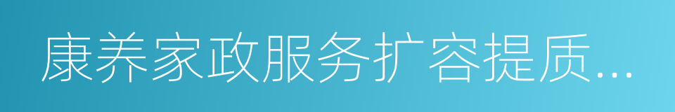 康养家政服务扩容提质行动的同义词