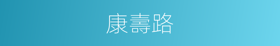 康壽路的同義詞