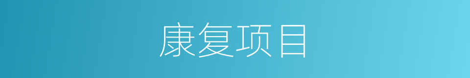 康复项目的同义词