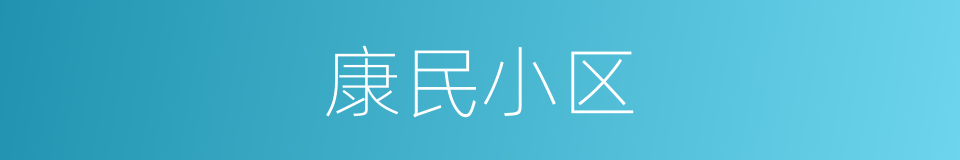 康民小区的意思