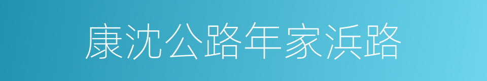 康沈公路年家浜路的同义词