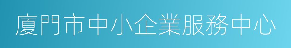 廈門市中小企業服務中心的同義詞