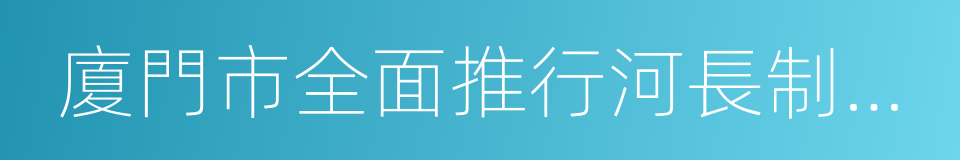 廈門市全面推行河長制實施方案的同義詞