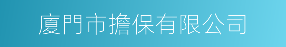 廈門市擔保有限公司的同義詞