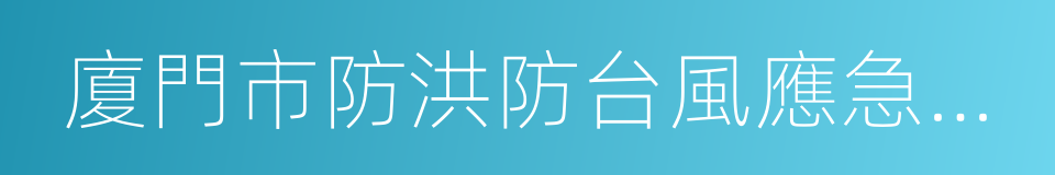 廈門市防洪防台風應急預案的同義詞