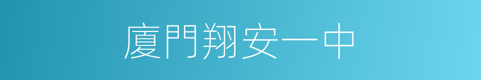 廈門翔安一中的同義詞
