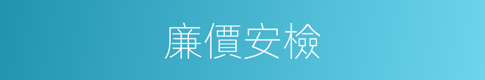 廉價安檢的同義詞