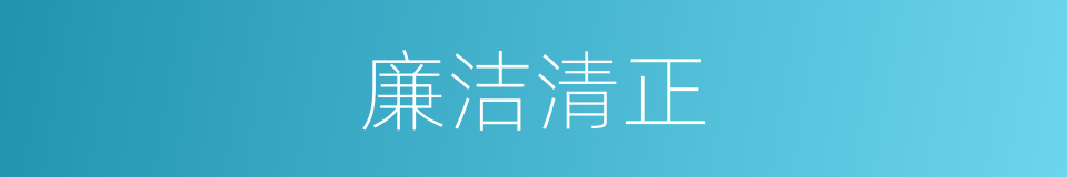 廉洁清正的同义词