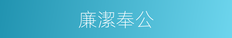 廉潔奉公的意思