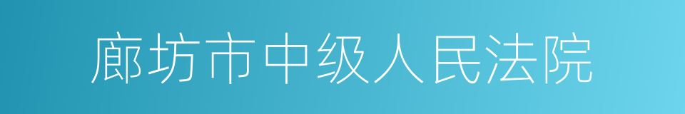 廊坊市中级人民法院的同义词