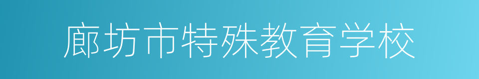 廊坊市特殊教育学校的同义词