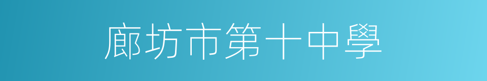 廊坊市第十中學的同義詞
