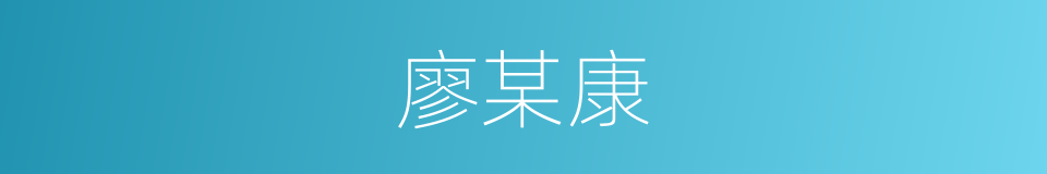 廖某康的同义词