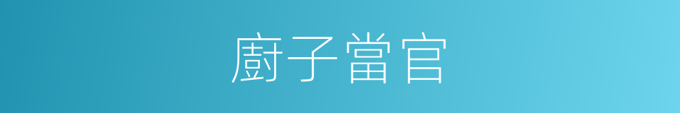 廚子當官的同義詞