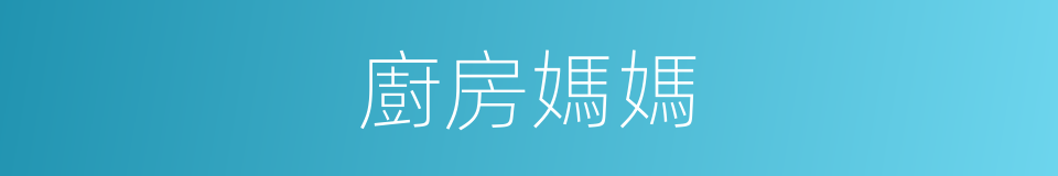 廚房媽媽的同義詞