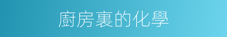 廚房裏的化學的同義詞