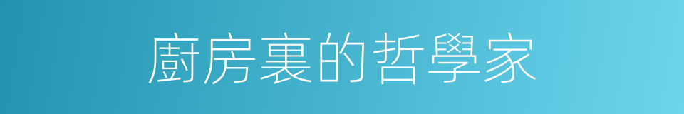 廚房裏的哲學家的同義詞