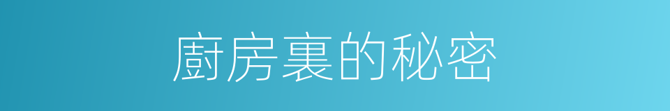 廚房裏的秘密的同義詞