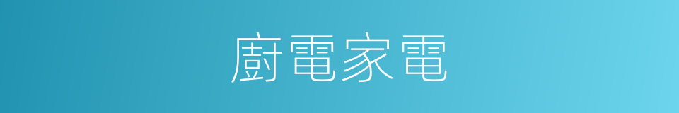 廚電家電的同義詞