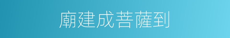廟建成菩薩到的同義詞