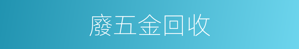 廢五金回收的同義詞