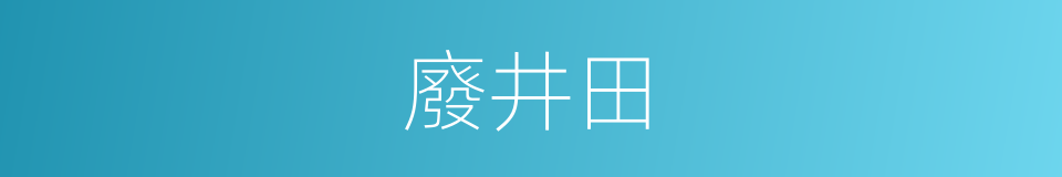 廢井田的同義詞