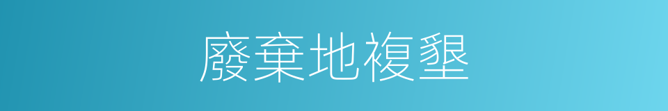 廢棄地複墾的同義詞