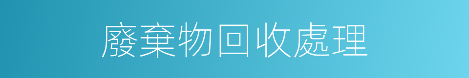 廢棄物回收處理的同義詞