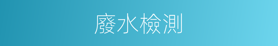 廢水檢測的同義詞