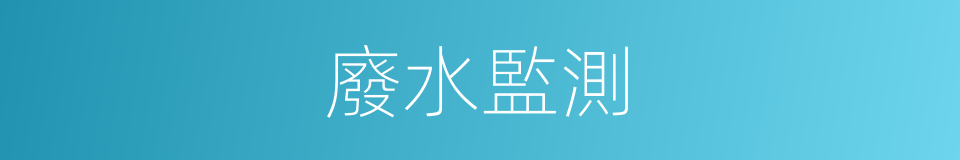 廢水監測的同義詞