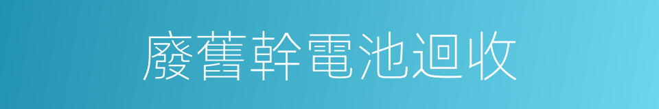 廢舊幹電池迴收的同義詞